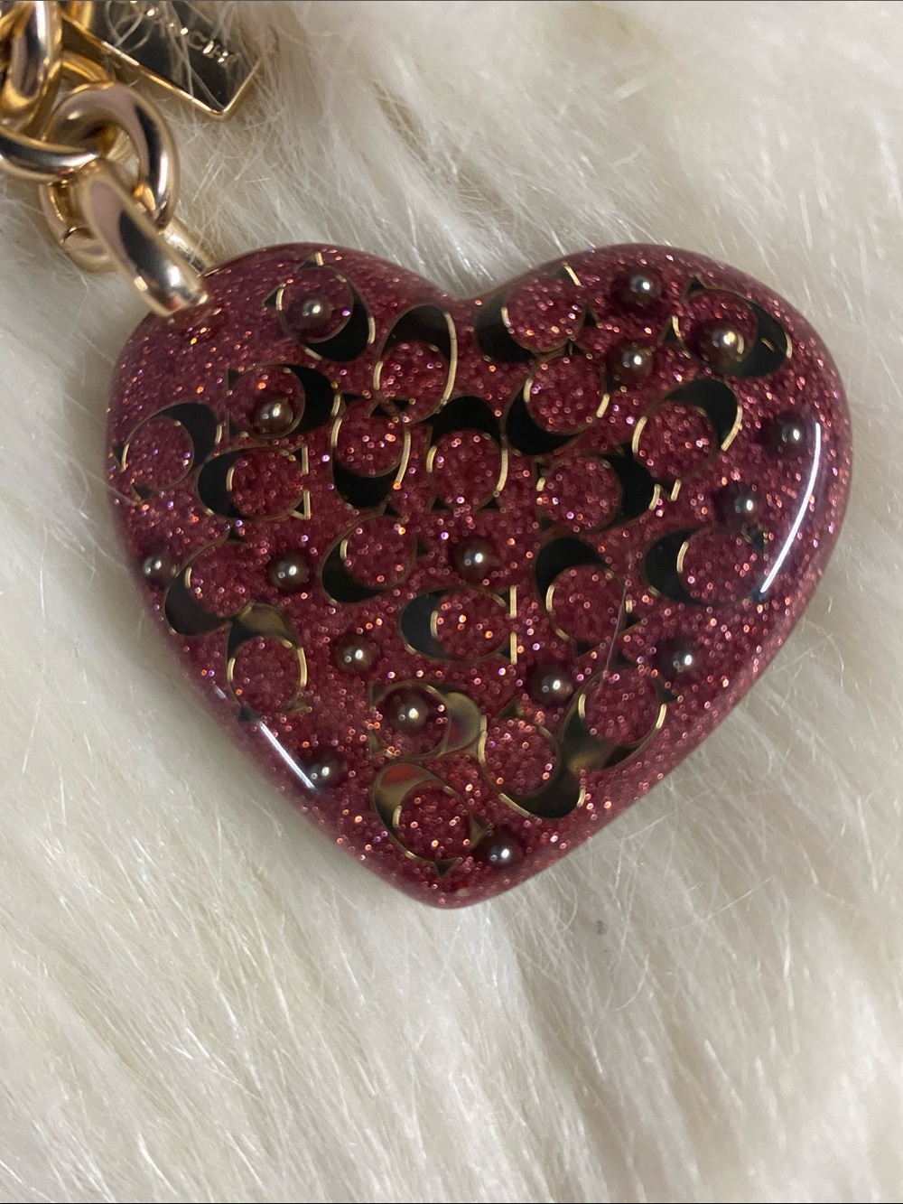 Coach Resin Heart Bag/key charm